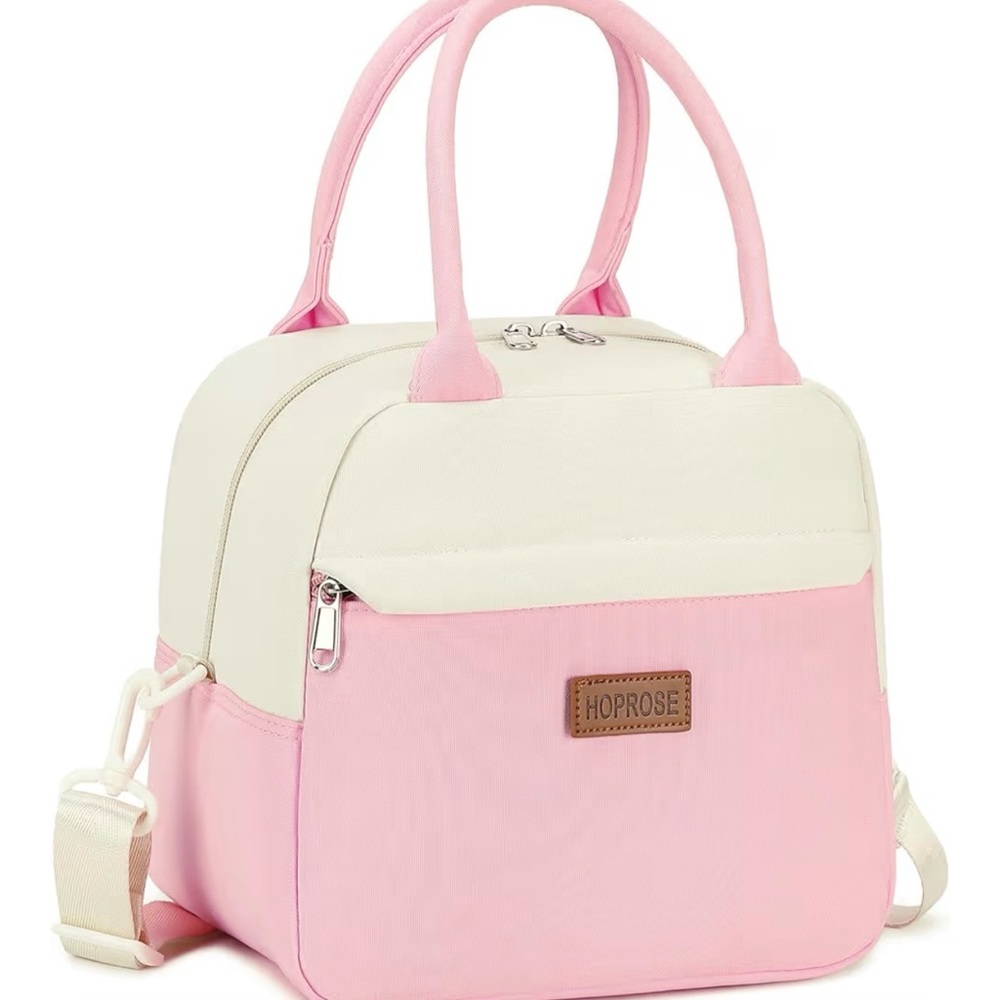 Pink and Cream Women's cooler lunch bag Pretty in Pink Collection.